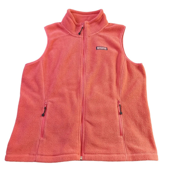Vineyard Vines Women Large Full Zip Fleece Vest Hiking‎ Camping Outdoor Pockets - Picture 1 of 13